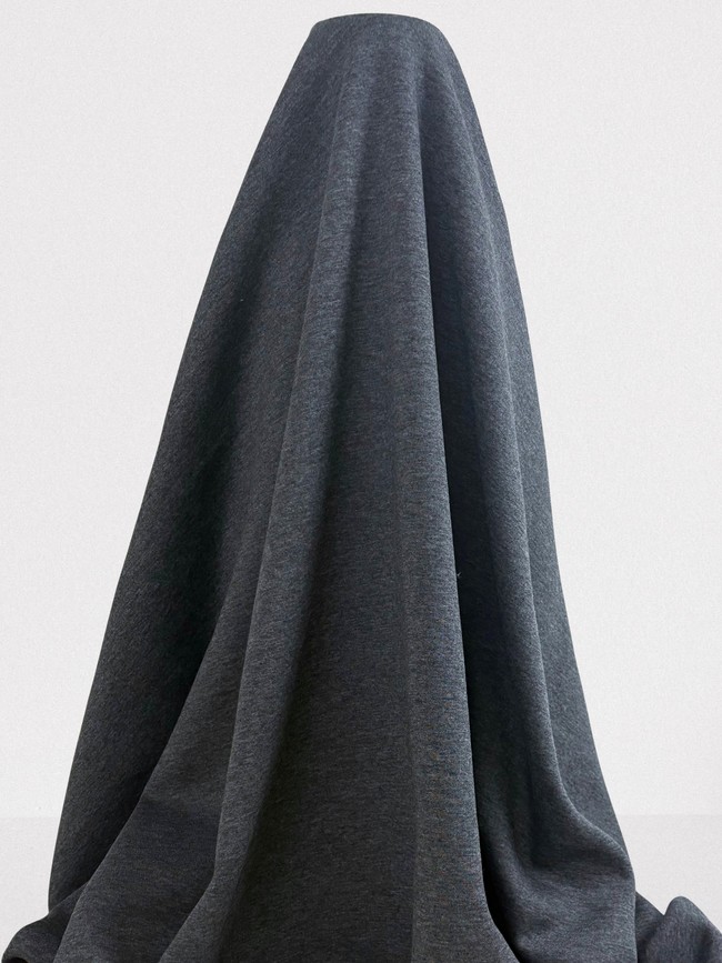 Charcoal Brushed Sweatshirting