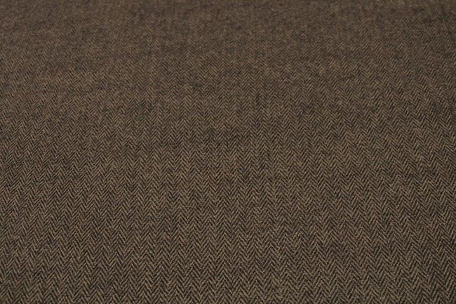 Chocolate Herringbone Wool Blend