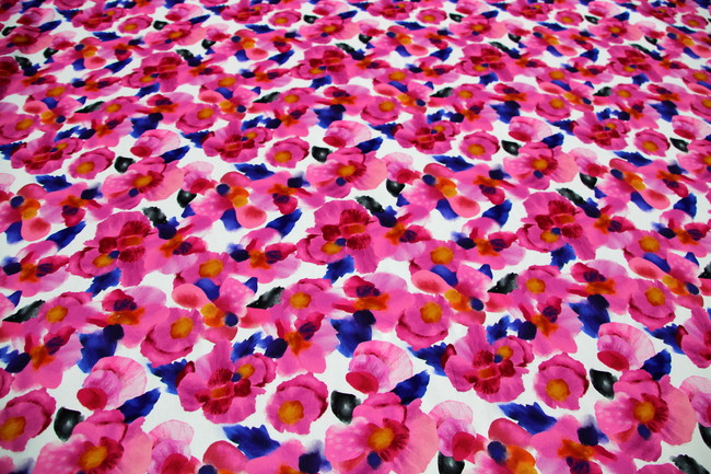Pretty Pansies Stretch Cotton Sateen New Image
