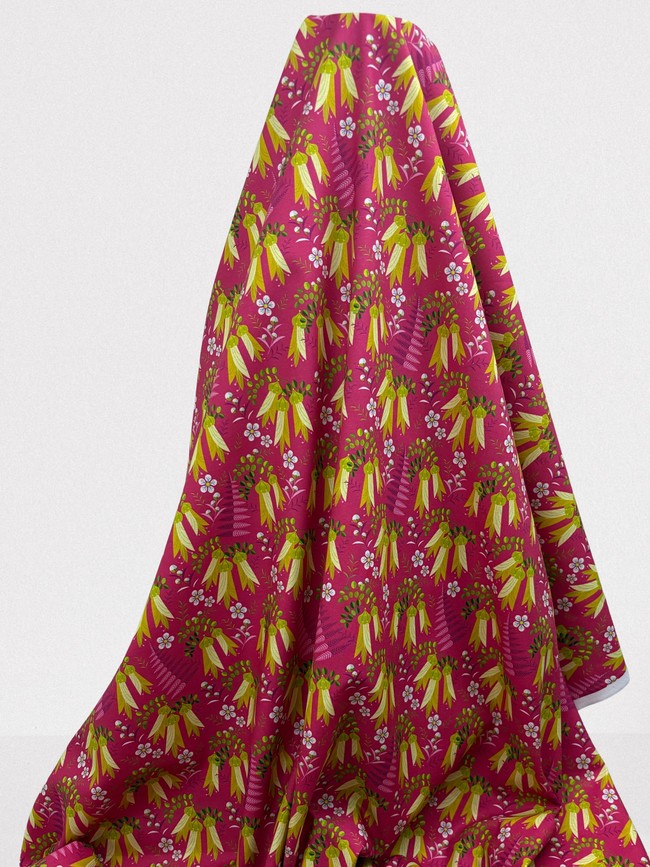 Summer Garden Kowhai Kiwiana Printed Cotton