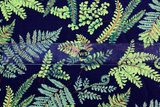 Fern Fronds on Navy Kiwiana Cotton