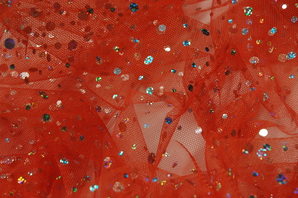 Beautiful Holographic Tulle - Orange