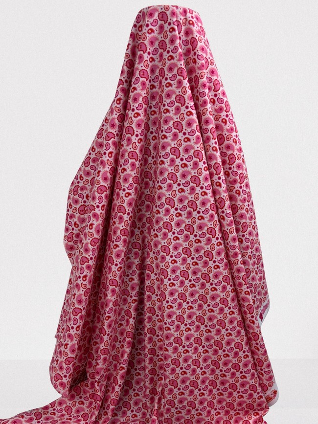 Pink Paisley Printed Cotton