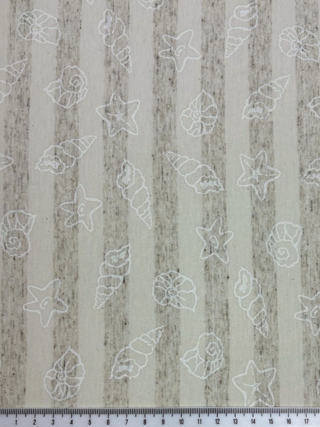 100% Cotton Neutral Stripes & Seashore