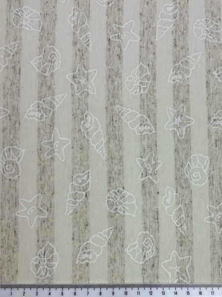 100% Cotton Neutral Stripes & Seashore