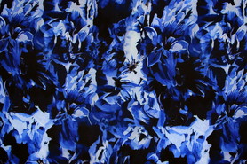 Floral Blue Tones Digital Printed Rayon