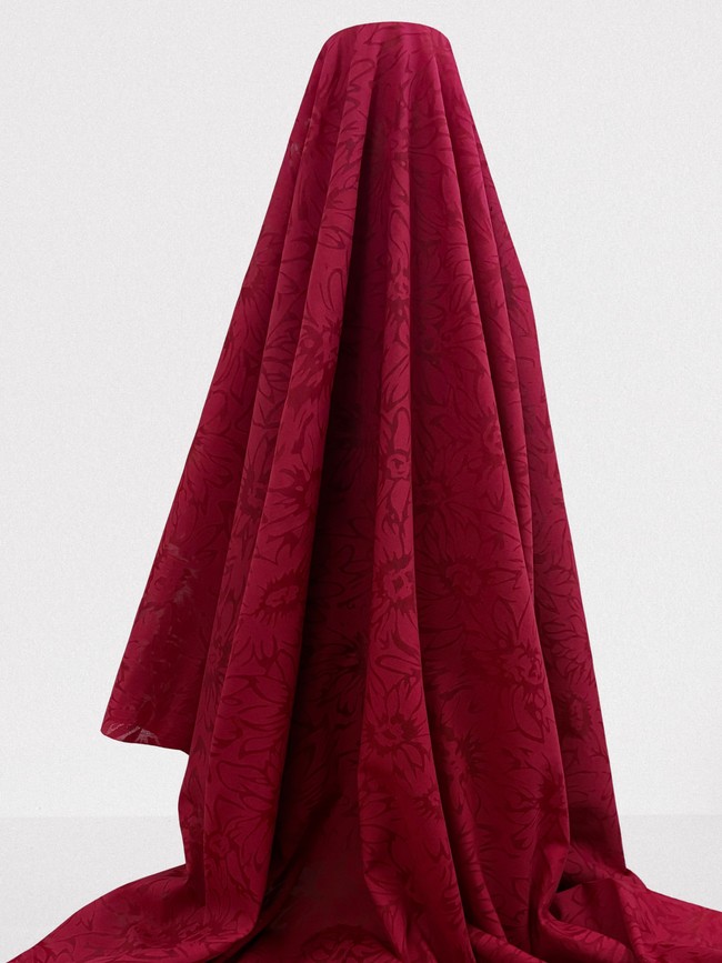 Red Floral Burnout Polycotton