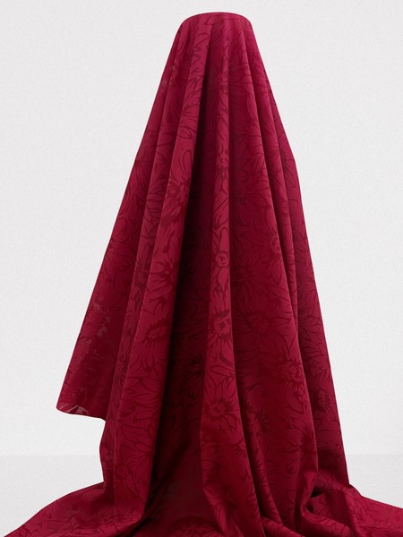 Red Floral Burnout Polycotton