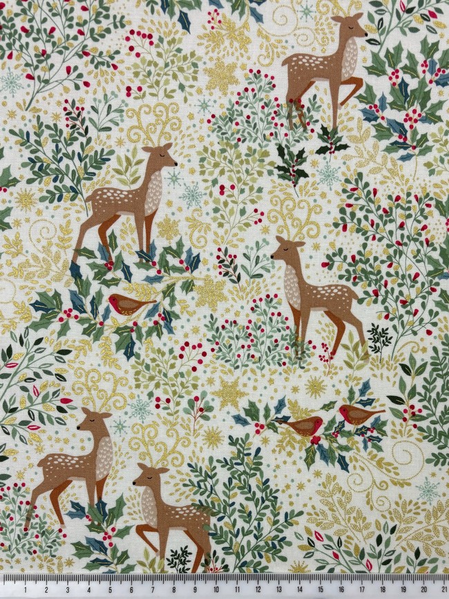 Reindeer & Mistletoe Cotton