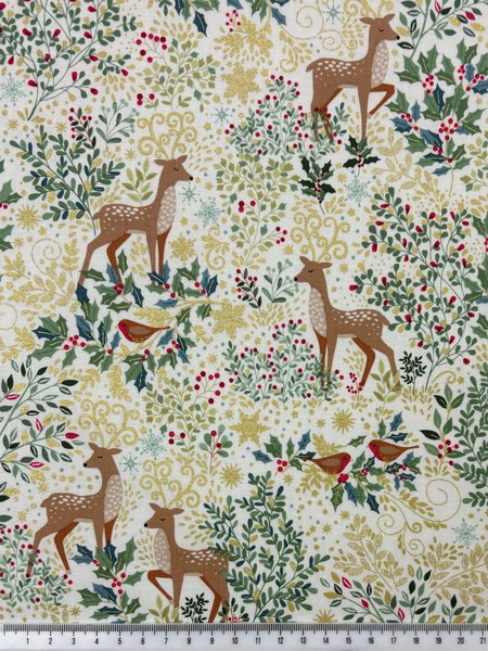 Reindeer & Mistletoe Cotton