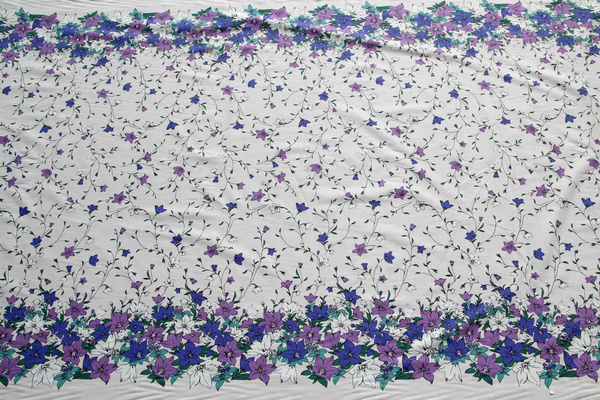 Pretty Purples Floral Bordered Bargain Cotton