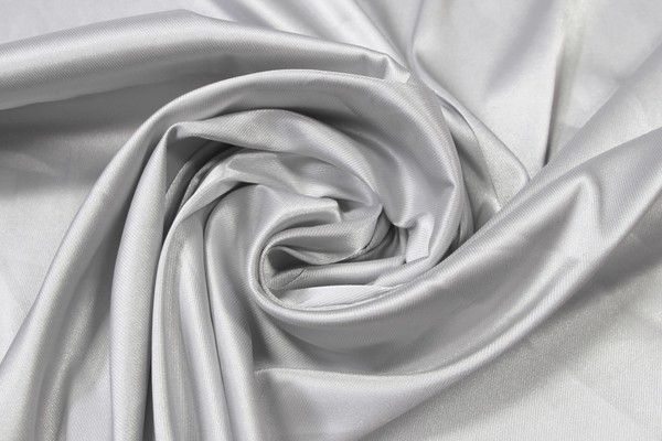 Silver Twill Stretch Satin