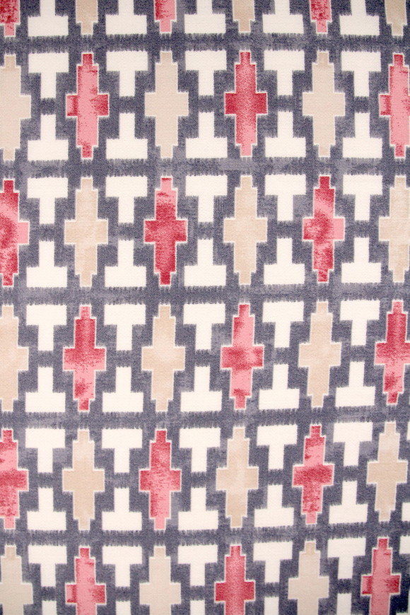 Multi Geometric on Smokey Grey Cotton Crepe