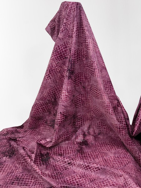 Dusky Pink & Berry Crocodile Embossed Design Polyester