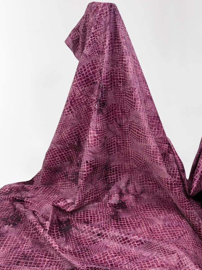 Dusky Pink & Berry Crocodile Embossed Design Polyester