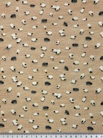 Mini Sheep on Beige Background Printed Cotton