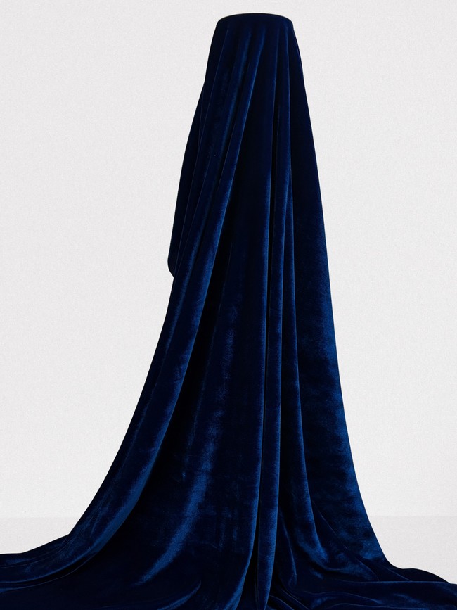 Deep Royal Plush Stretch Velvet