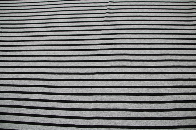 Black & Grey Marle Stripes Cotton Lycra