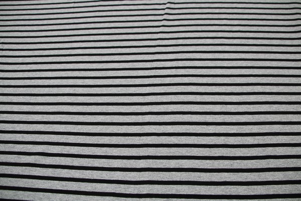 Black & Grey Marle Stripes Cotton Lycra