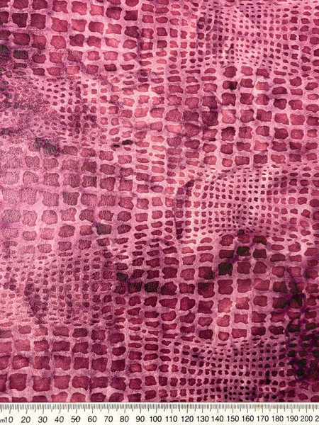 Dusky Pink & Berry Crocodile Design Embossed  Polyester