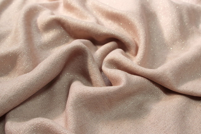Glittering Nude Blush Loose Weave Wool