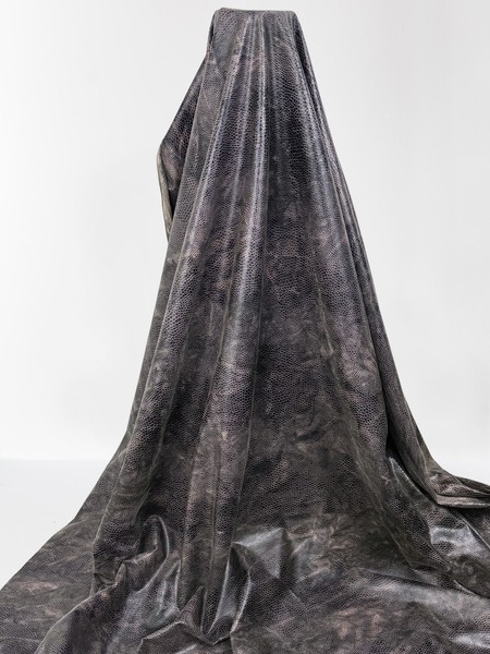 Dark Brown Toned Snakeskin Design Embossed Polyester