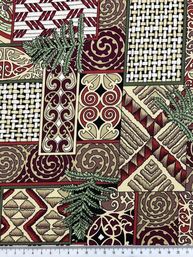 Kowhaiwhai Design Kiwiana Cotton