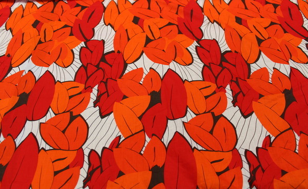 Bright Orange & Red Printed Voile