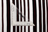 Black & Red Stripe on Ivory Rayon