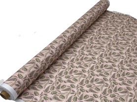 Fern & Palm Fronds on Pale Apricot Printed Cotton