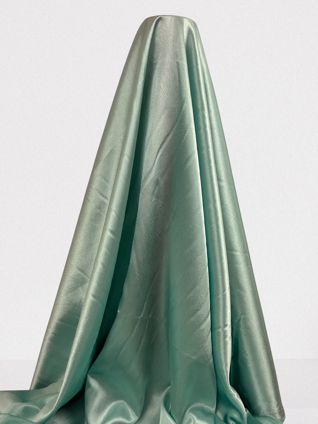 Blue Spearmint Satin Backed Crepe