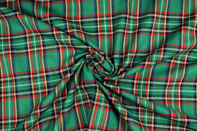 Classic Green, Blue & Red Brushed Cotton Check
