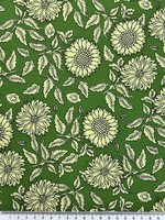 Sunflowers on Green Rayon