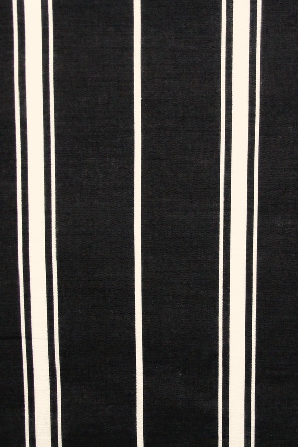 Ivory Stripes on Black Linen 
