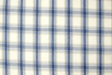 Light Blue, Beige & White Checked Linen 