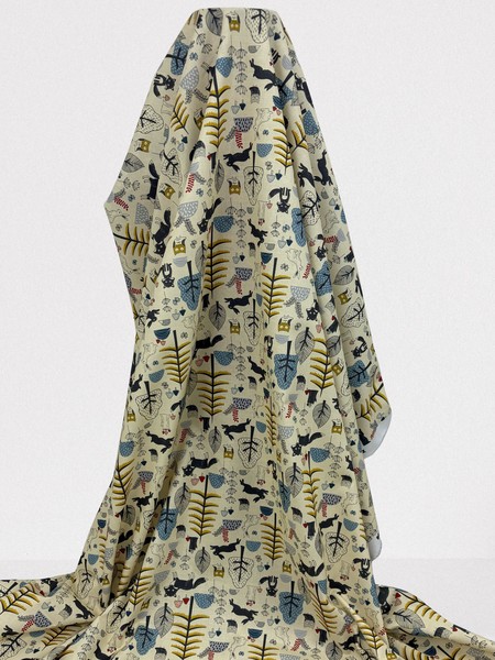 * REDUCED * Wildwood Friends on Cream Premium Printed Cotton