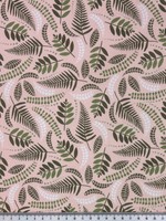 Fern & Palm Fronds on Pale Apricot Printed Cotton