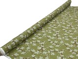 Cherry Blossoms on Olive Rayon