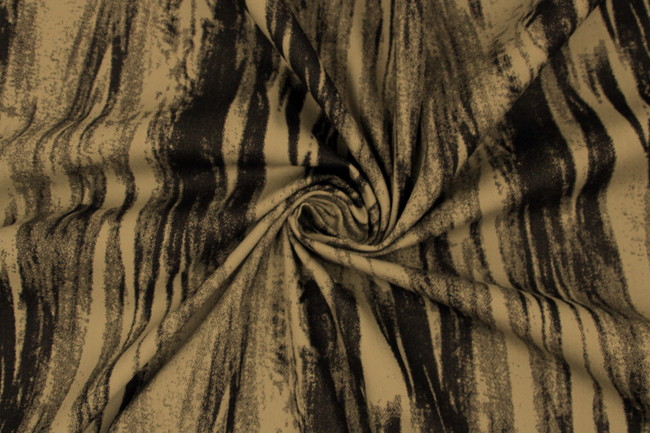 Abstract Stripes Olive Drab Bull Denim