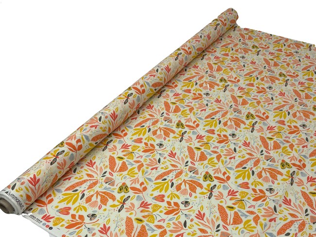 Citrus Flowers & Butterflies Printed Cotton