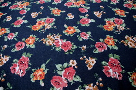 Soft Roses Printed Linen Blend