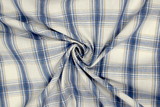 Light Blue, Beige & White Checked Linen 