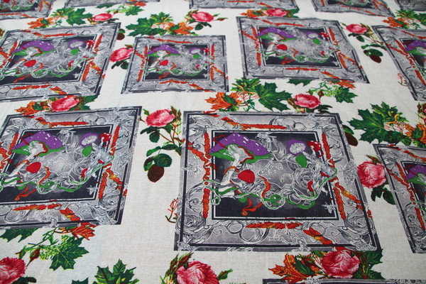 Frame Florals Printed Linen Blend