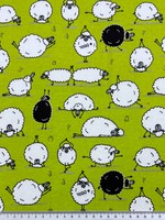 Sheep Yoga on Lemon Lime Winceyette
