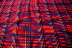 Bold Reds, Blue & Yellow Grid Light-weight Polyester