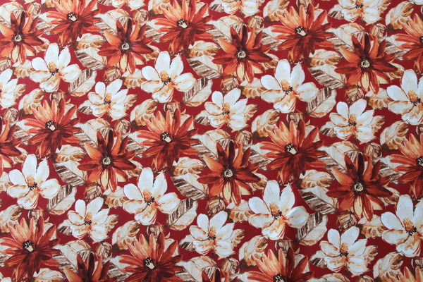 Spice Toned Floral Waterproofed & UV Coated Canvas