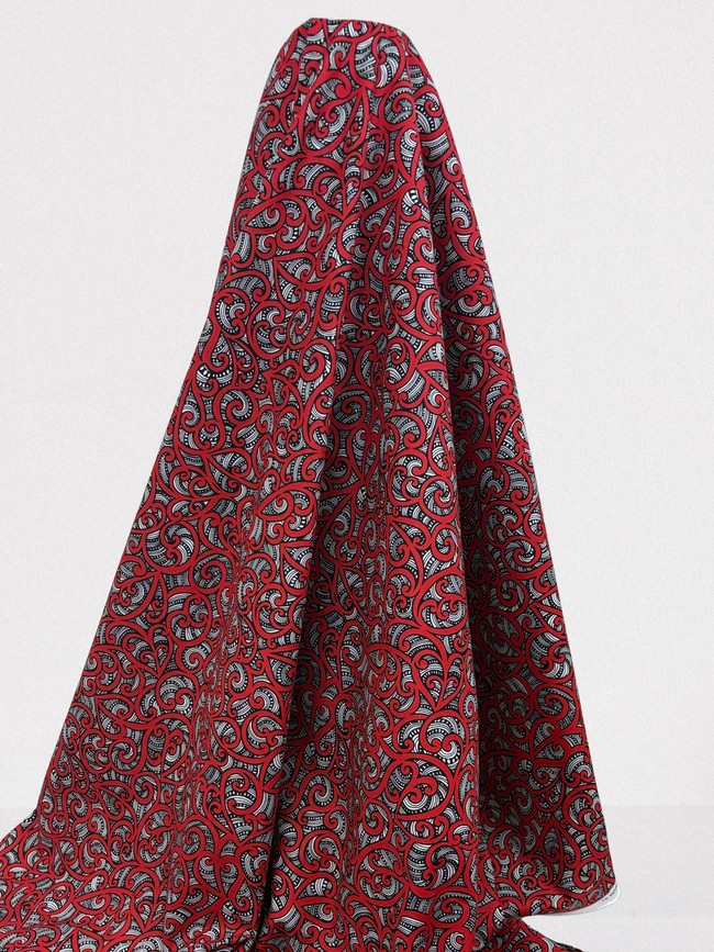 Red - Te Koripi Wae O Maui Design Kiwiana Cotton
