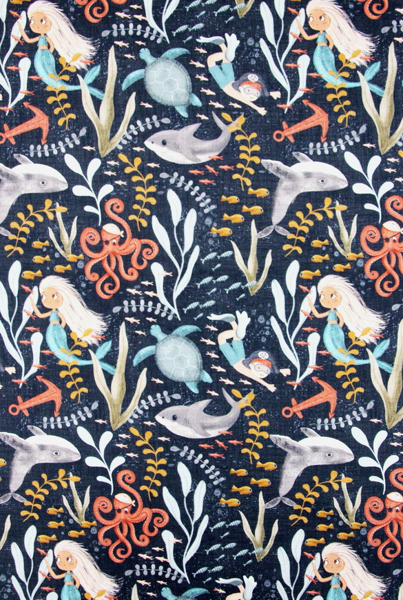 A Pirates Adventure Under the Sea Printed Cotton