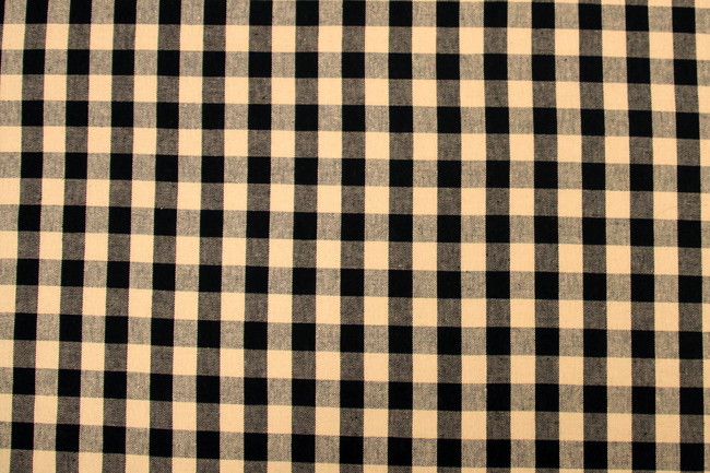 Black & Biscuit Gingham Cotton/Linen Blend