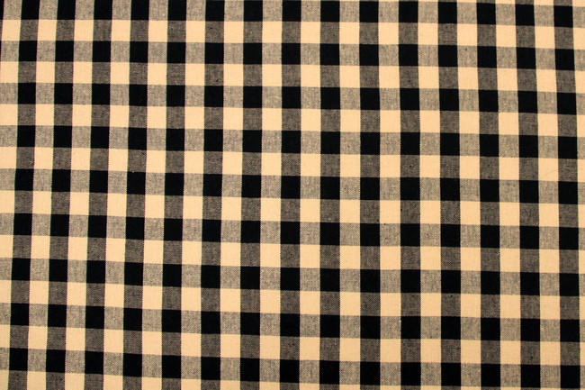 Black & Biscuit Gingham Cotton/Linen Blend